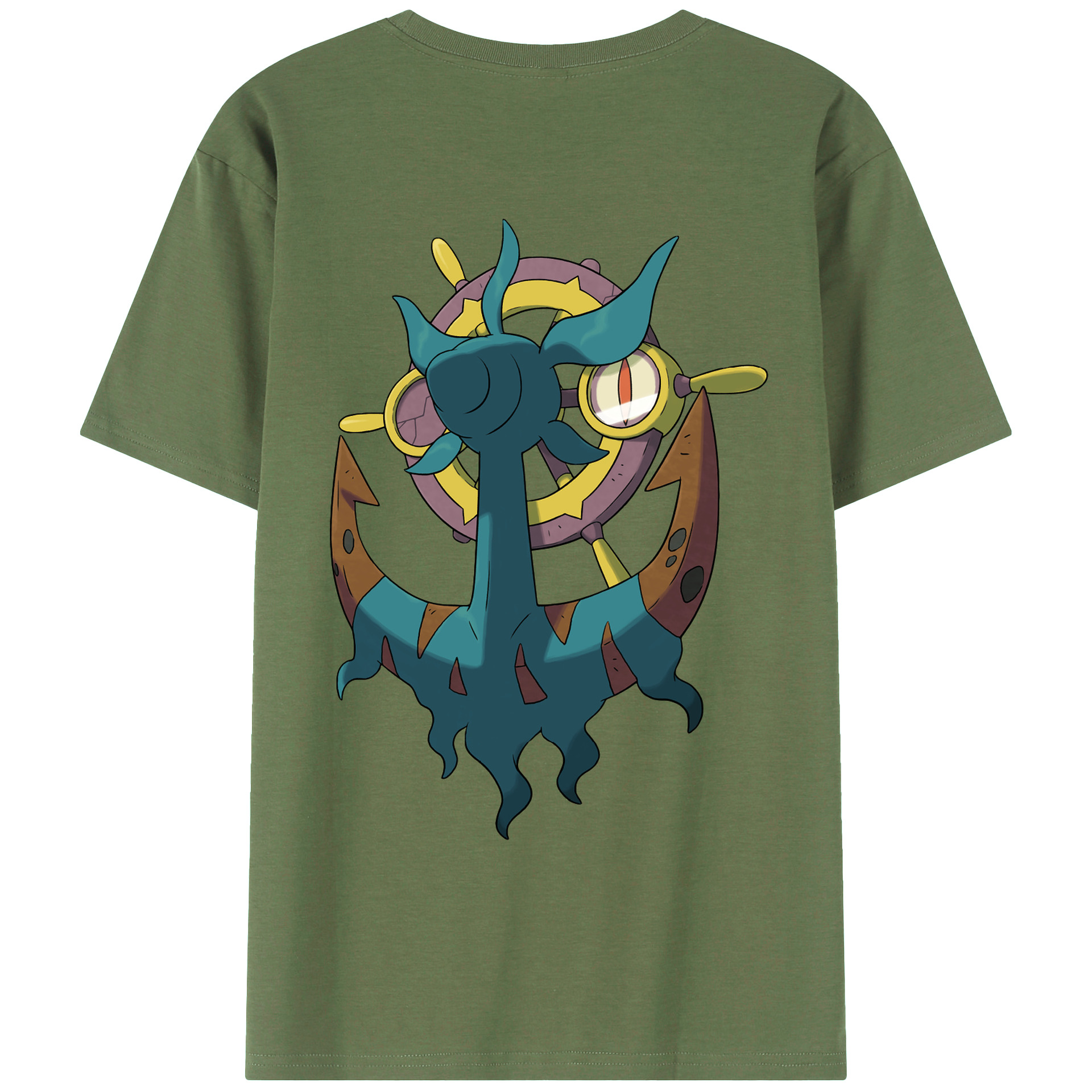 （画像用） ポケットモンスター Pokémon 綿100％ メンズ半袖Tシャツ（バックプリント） 通気性